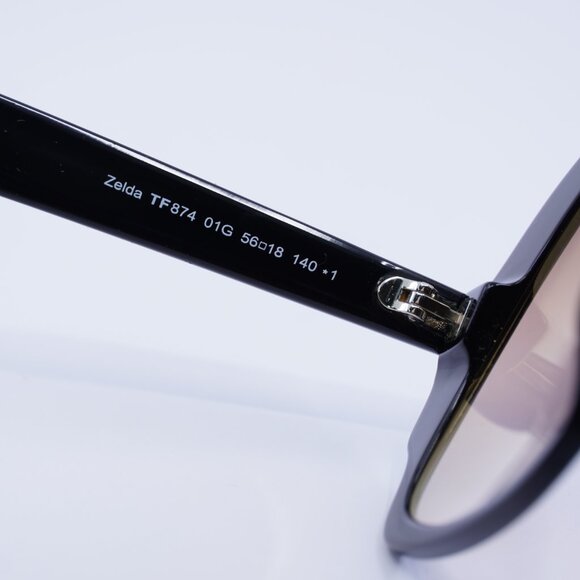 Tom Ford FT0874 01G Zelda Sunglasses Black Butterfly Frame, Brown Lenses main image 6